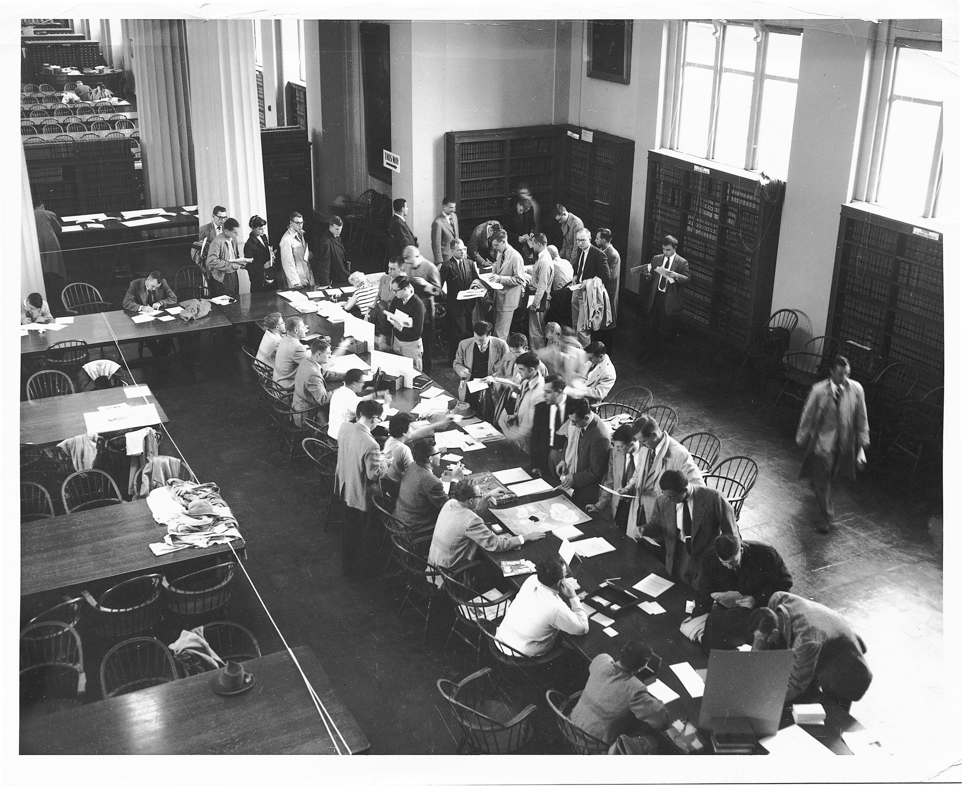 Black and white long table