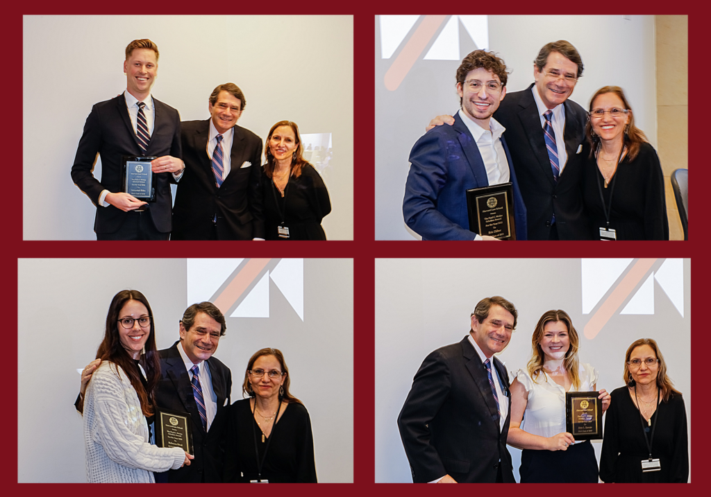 Professor Carfagna and Liz Solar pose with the award winners.