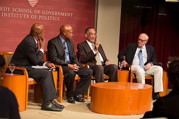 Still from the panel session with all four attendees