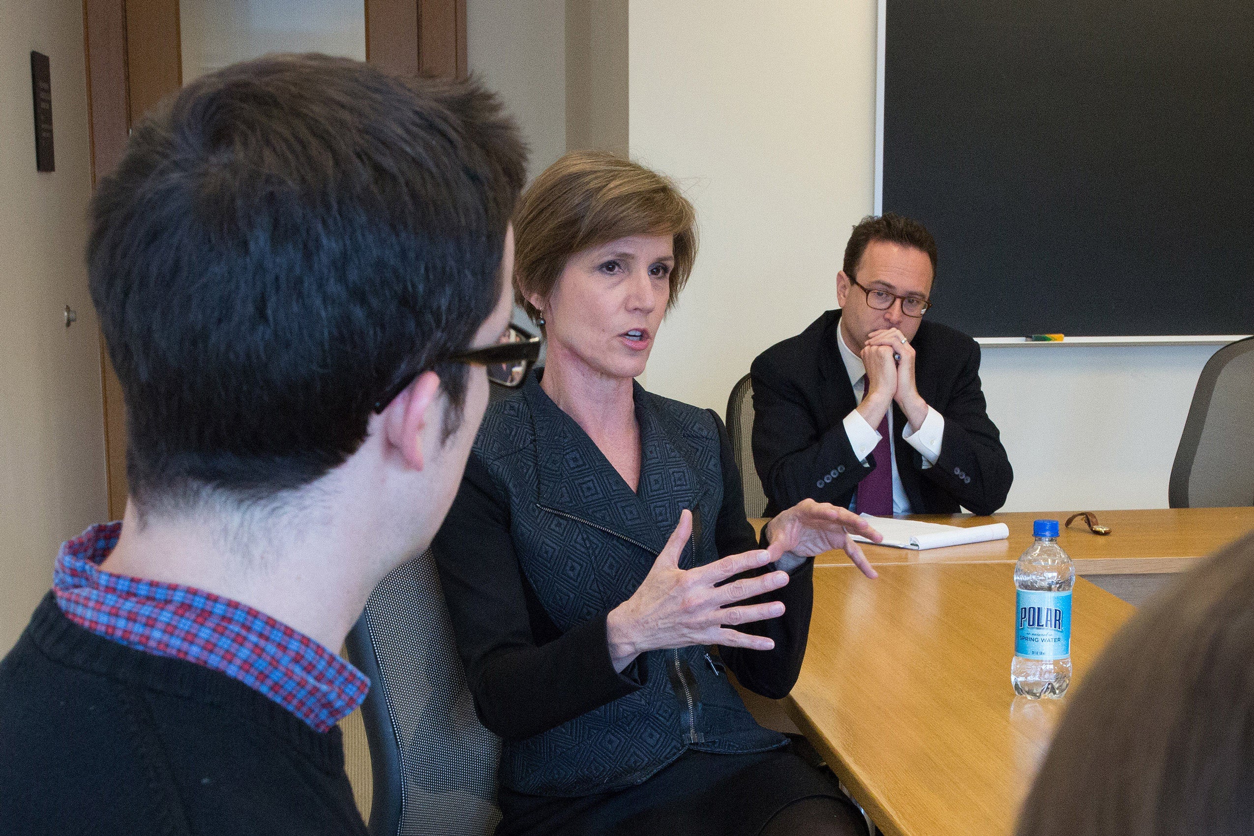 Sally Q. Yates speaking with students