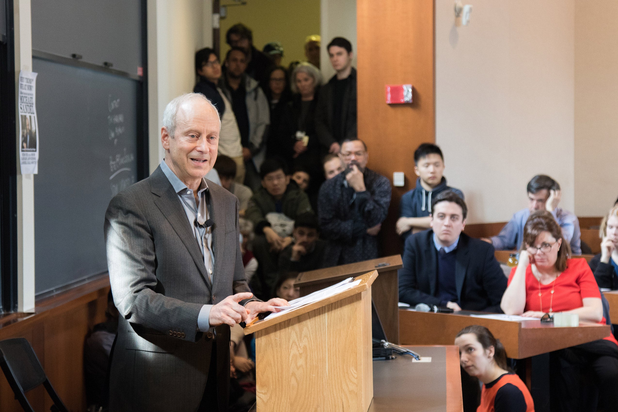 Michael Sandel in front of class