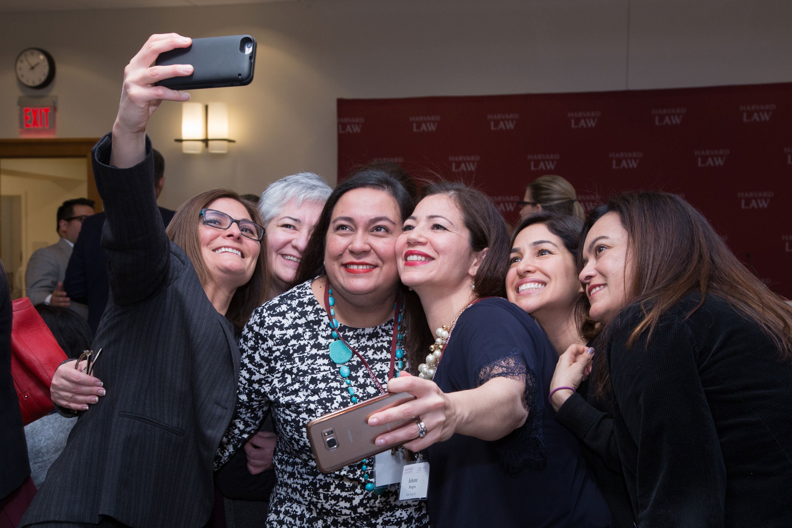 A group of women take a selfie