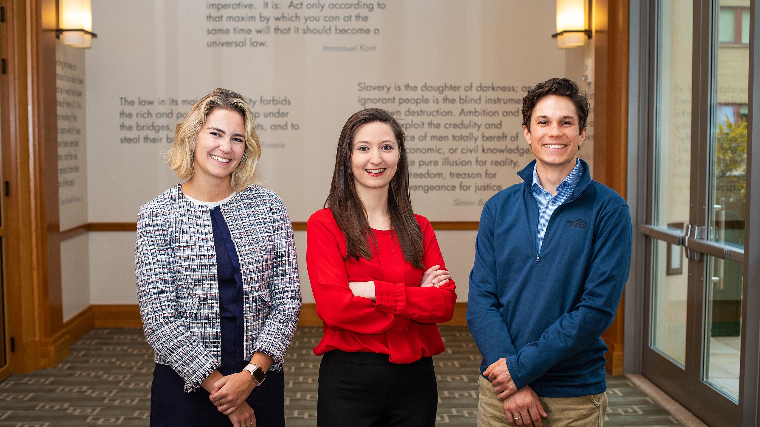 Group photo of three 2019 Chayes Fellows