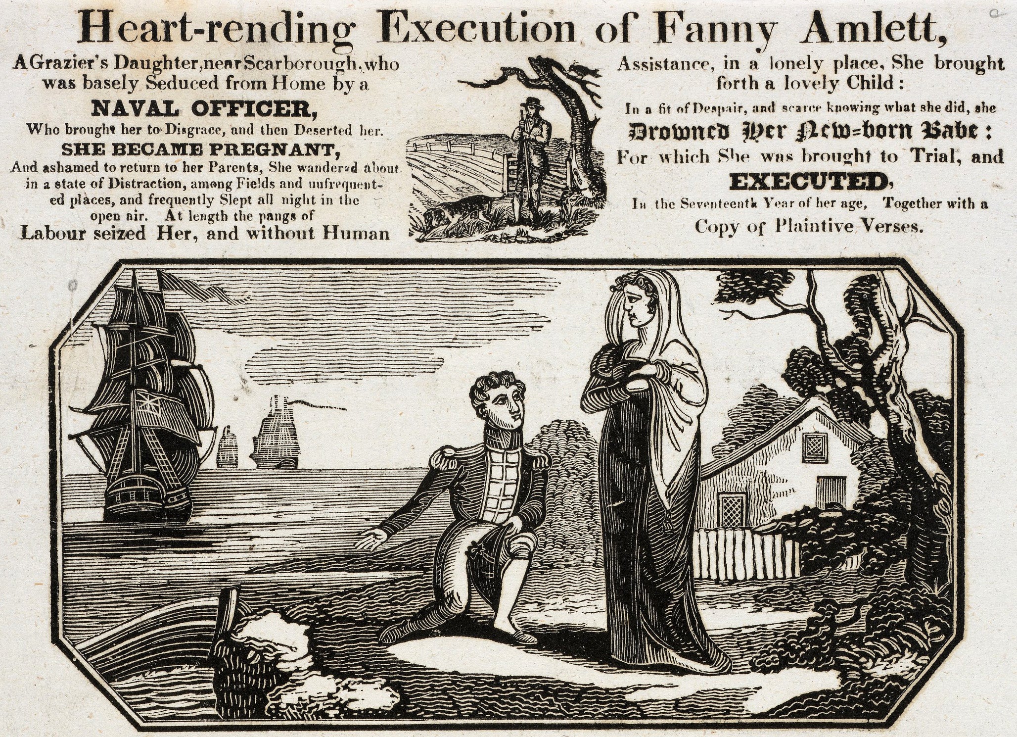Illustration of Fanny Amlett with naval officer from broadside 4787919