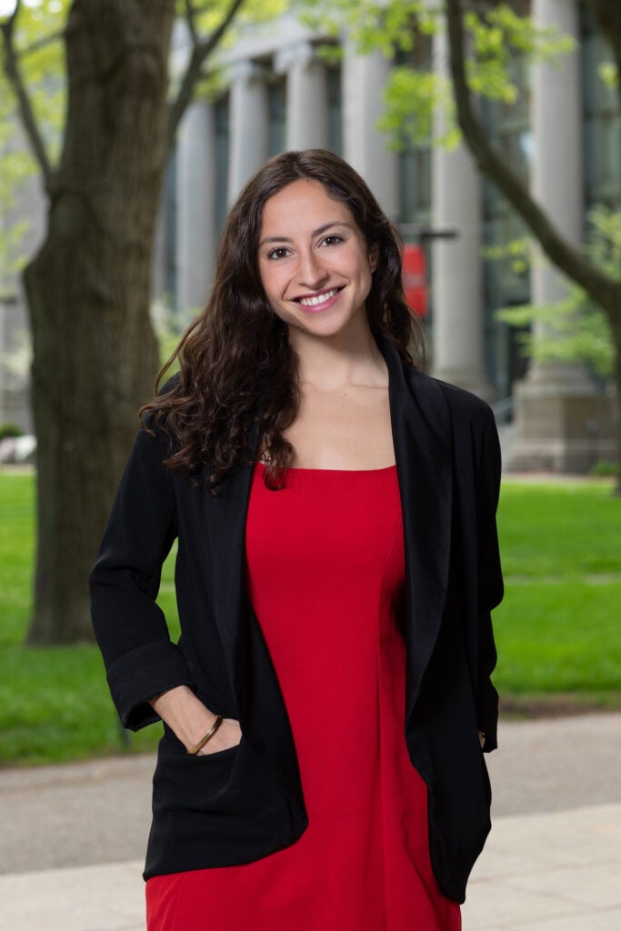 Gina Starfield photographed outside Langdell Hall