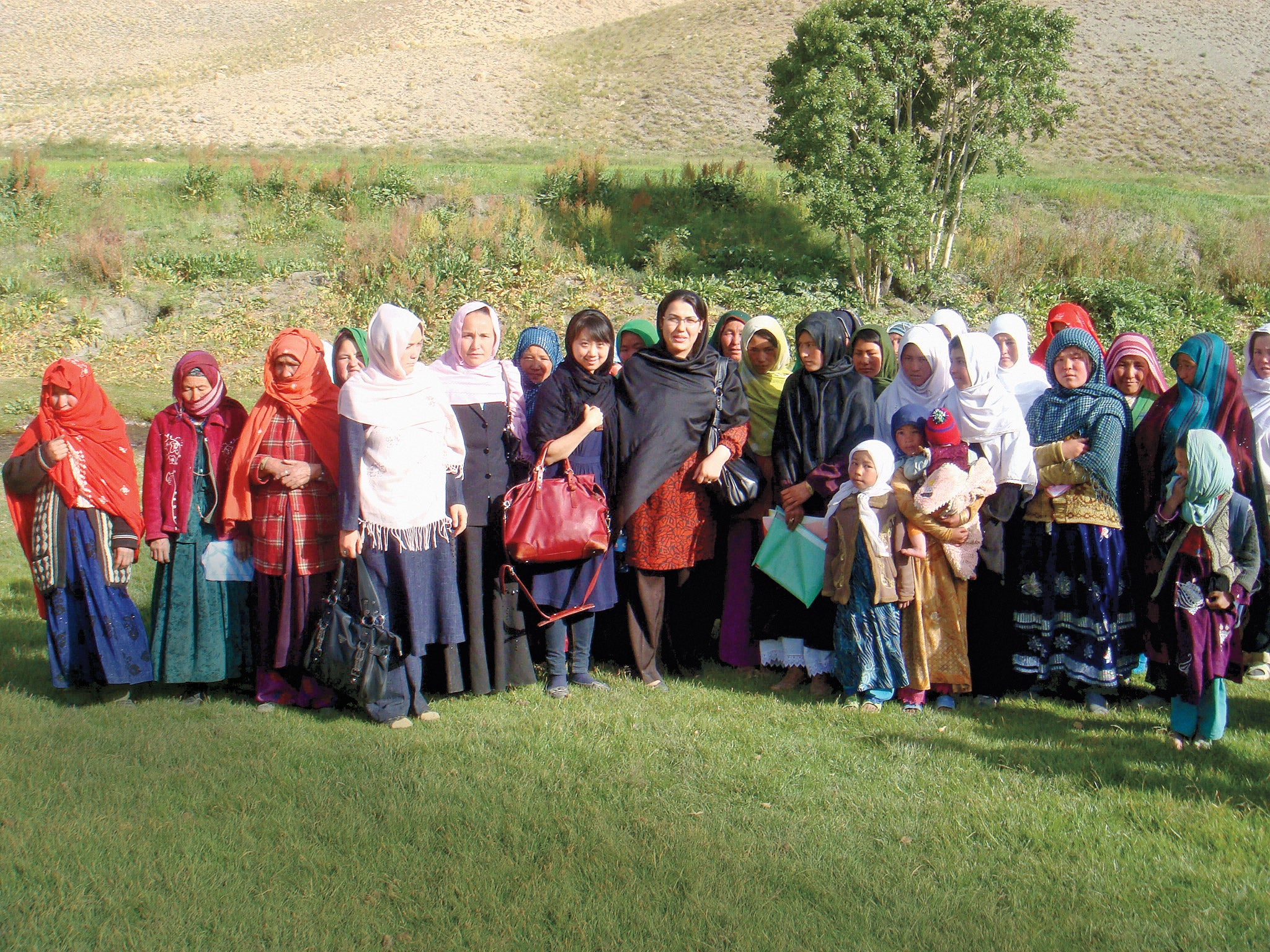 Carol Wang and a group in Afghanistan
