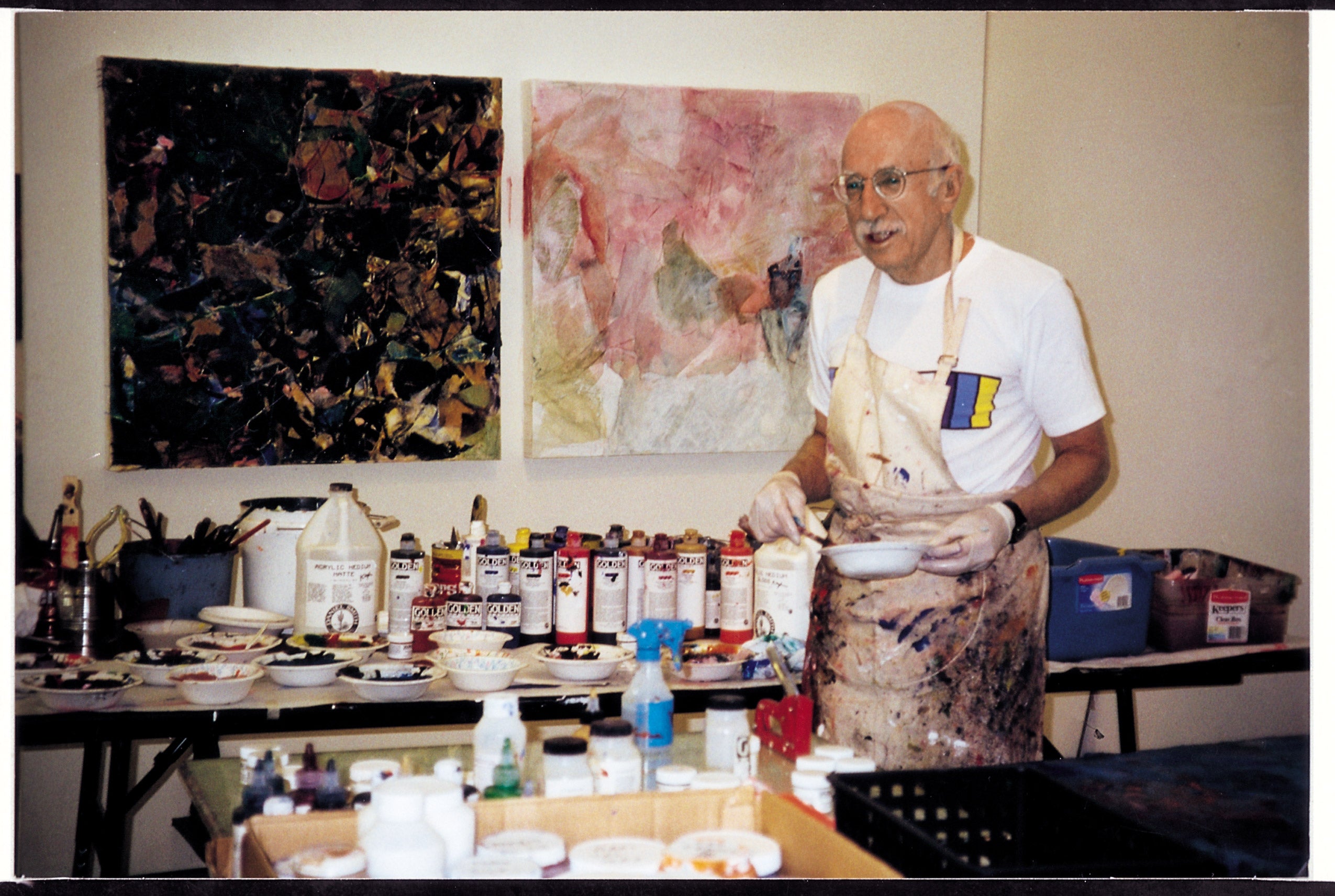 Man in paint studio