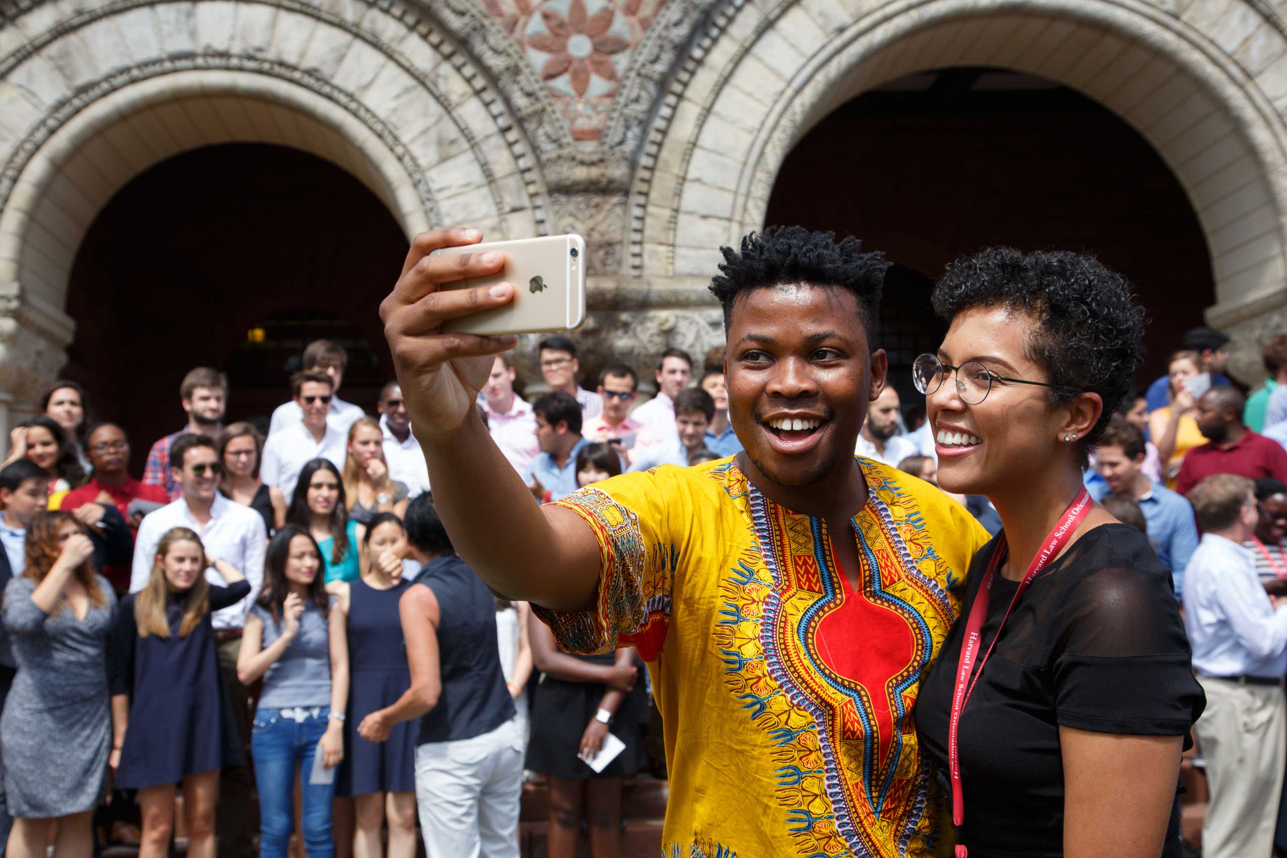 Attendees taking a selfie together