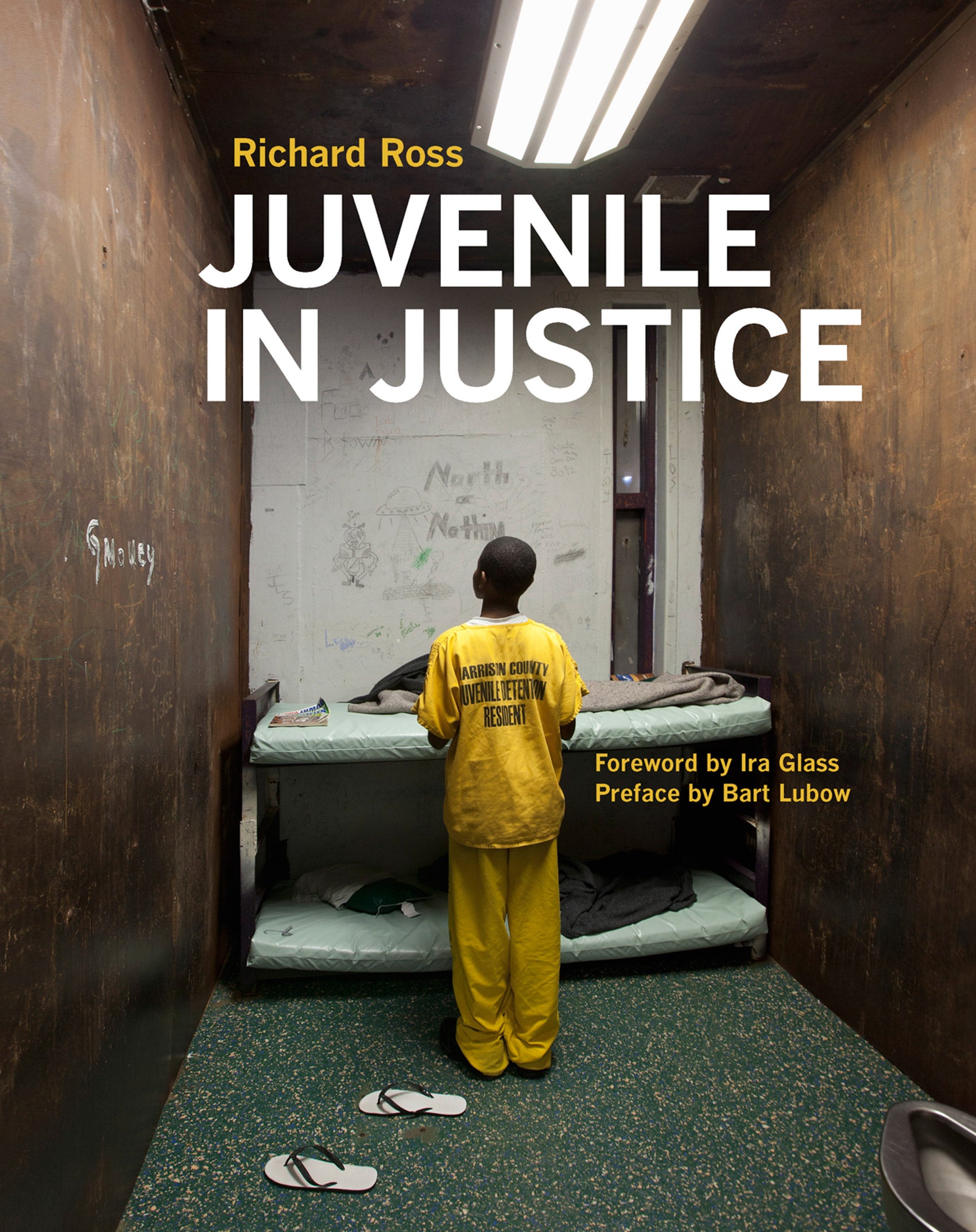 Juveniles in Justice book cover: a 12-year-old juvenile in his windowless cell at Harrison County Juvenile Detention Center in Biloxi, Mississippi