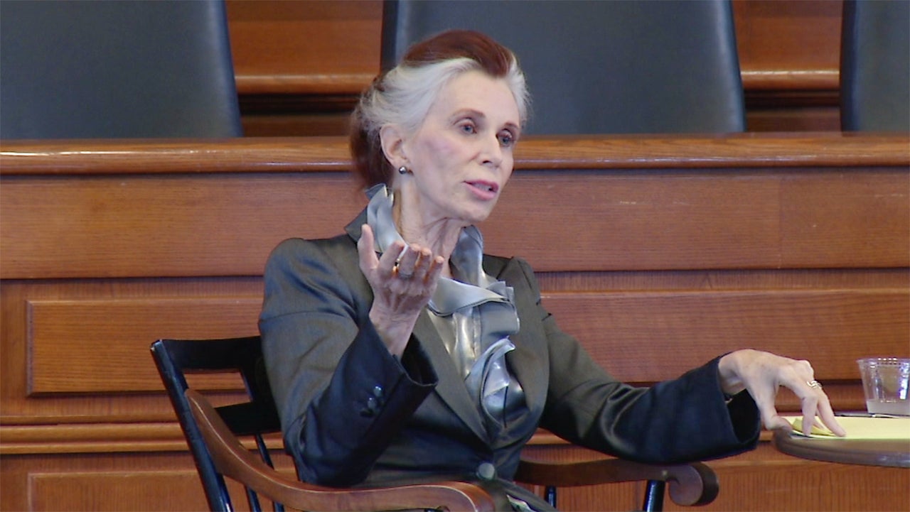 Catharine MacKinnon speaking from a chair