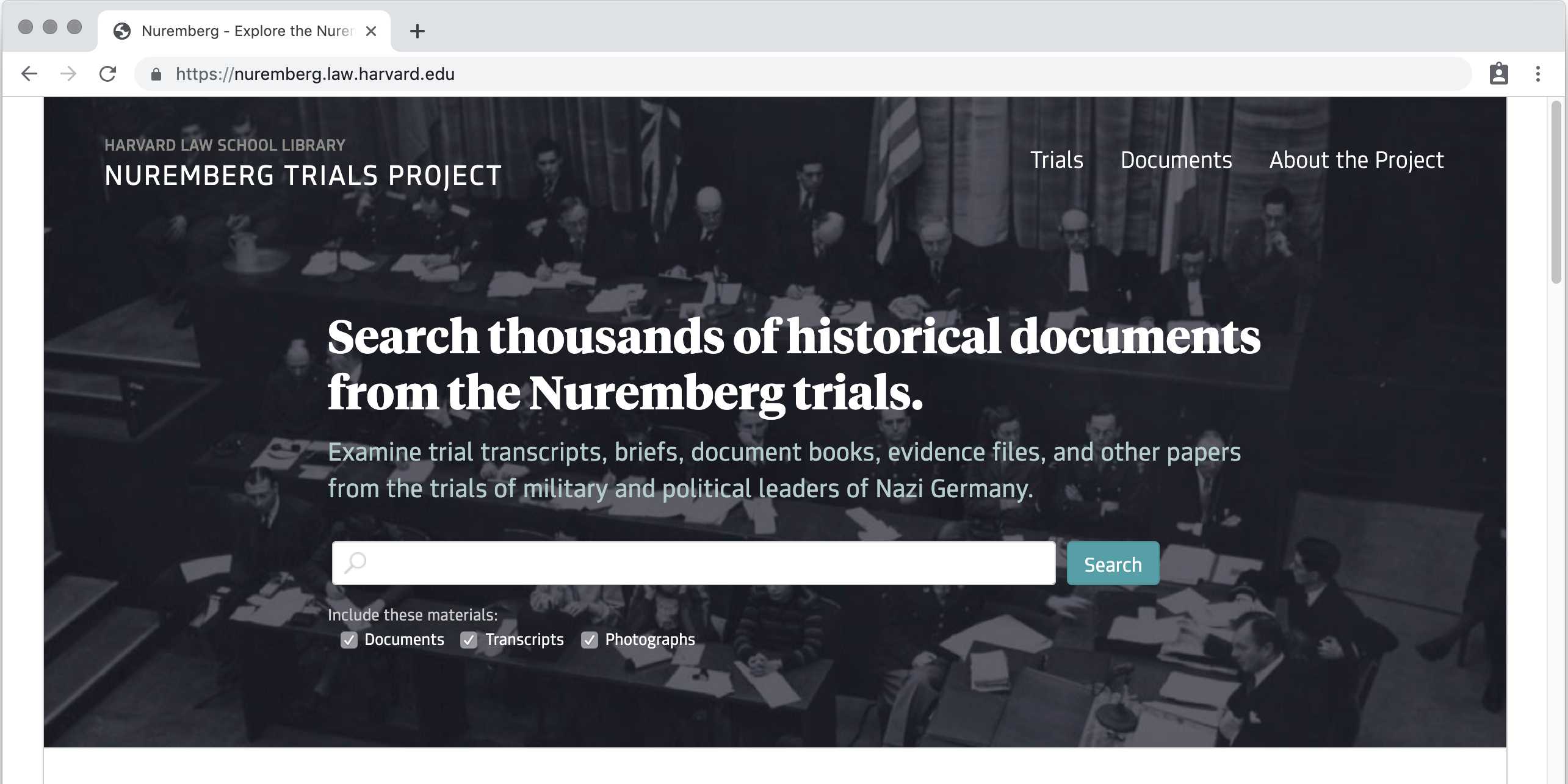 Nuremberg Trials Project website