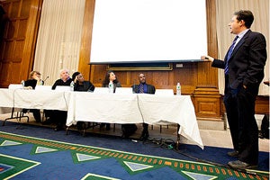 Panel discussion at Harvard University