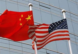 American and Chinese flags