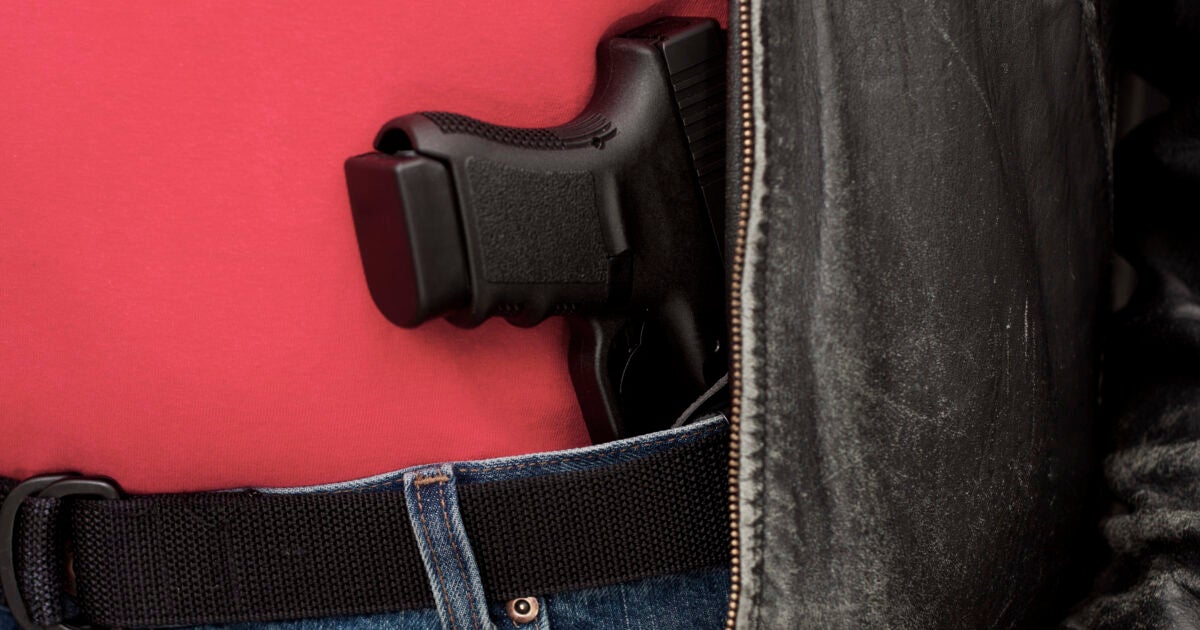 Concealed weapon in holster