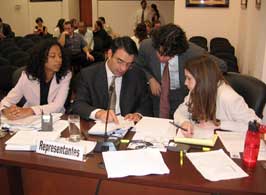 Brazilian attorney Renata Lira, Jim Cavallaro, Fernando Delgado '08 and Deborah Popowski '08