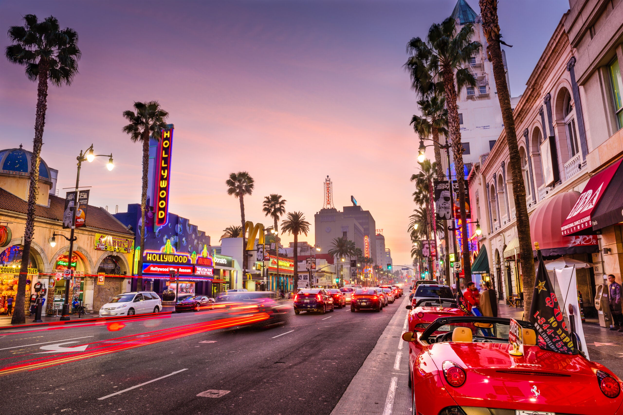 Hollywood, Los Angeles street scene at night