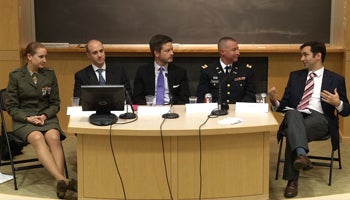 Military panel with HLS Alumni