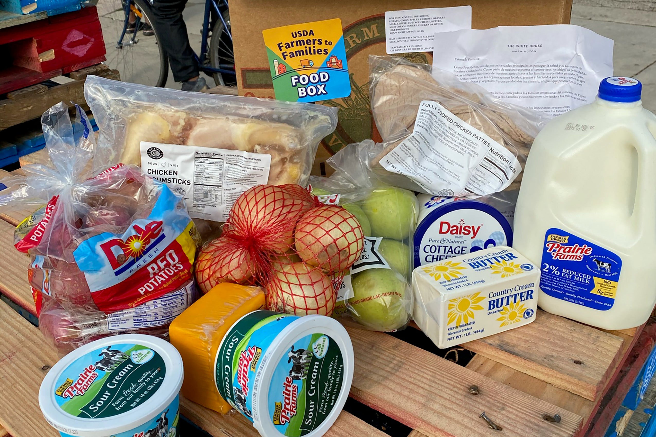 Sample contents of a Farmers to Families food box