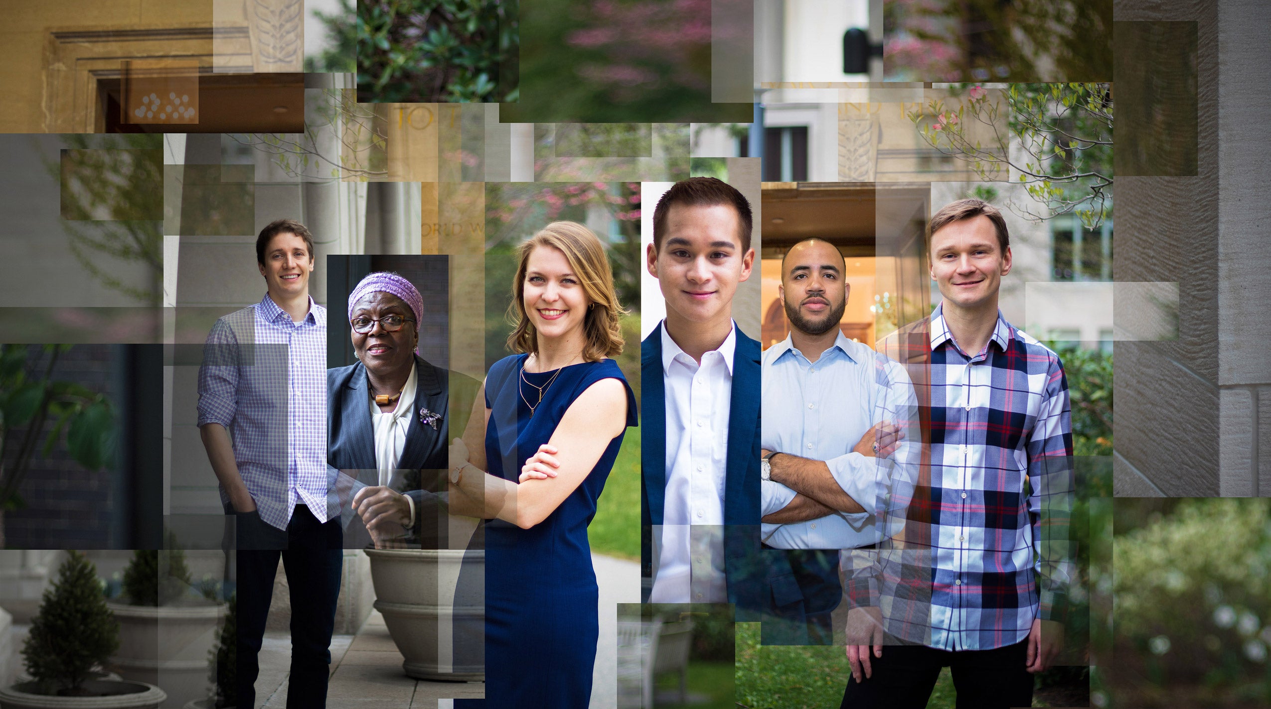 Collage image of students posing in formal dress