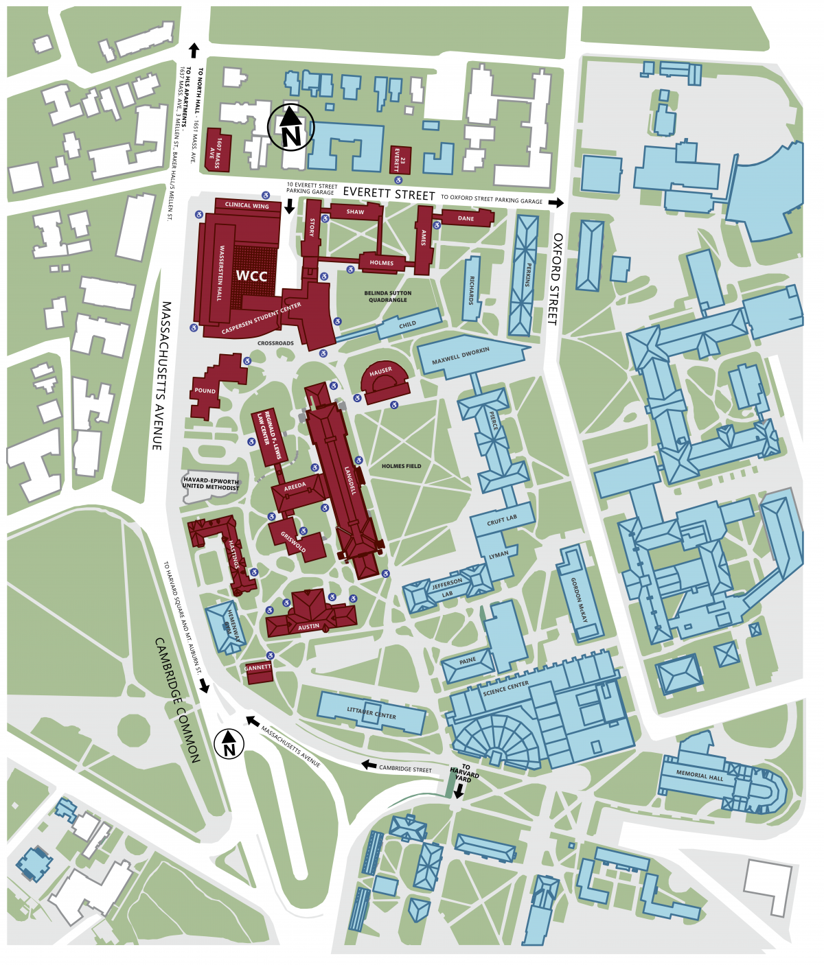 harvard college campus map