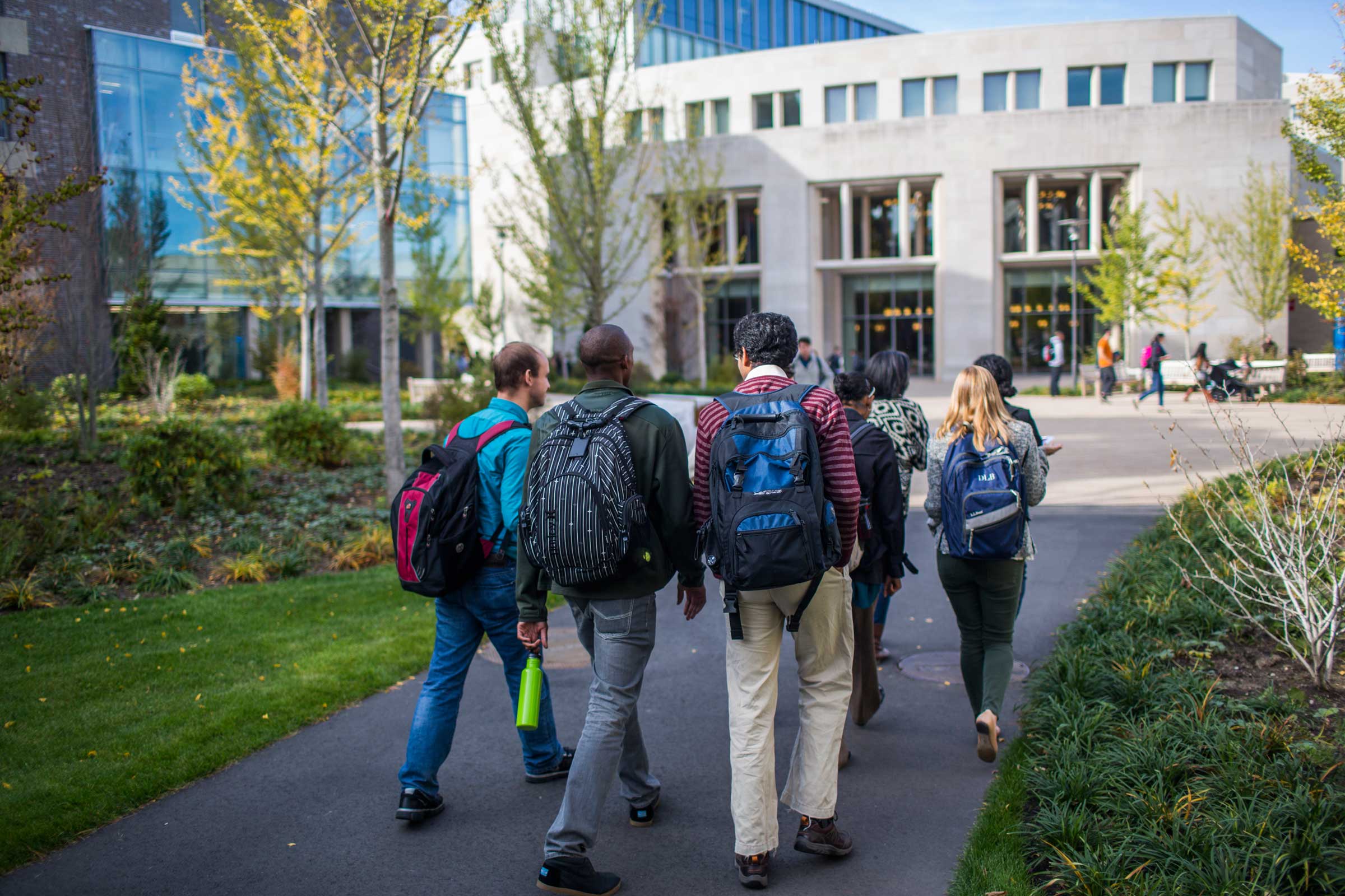 HLS students walking outside
