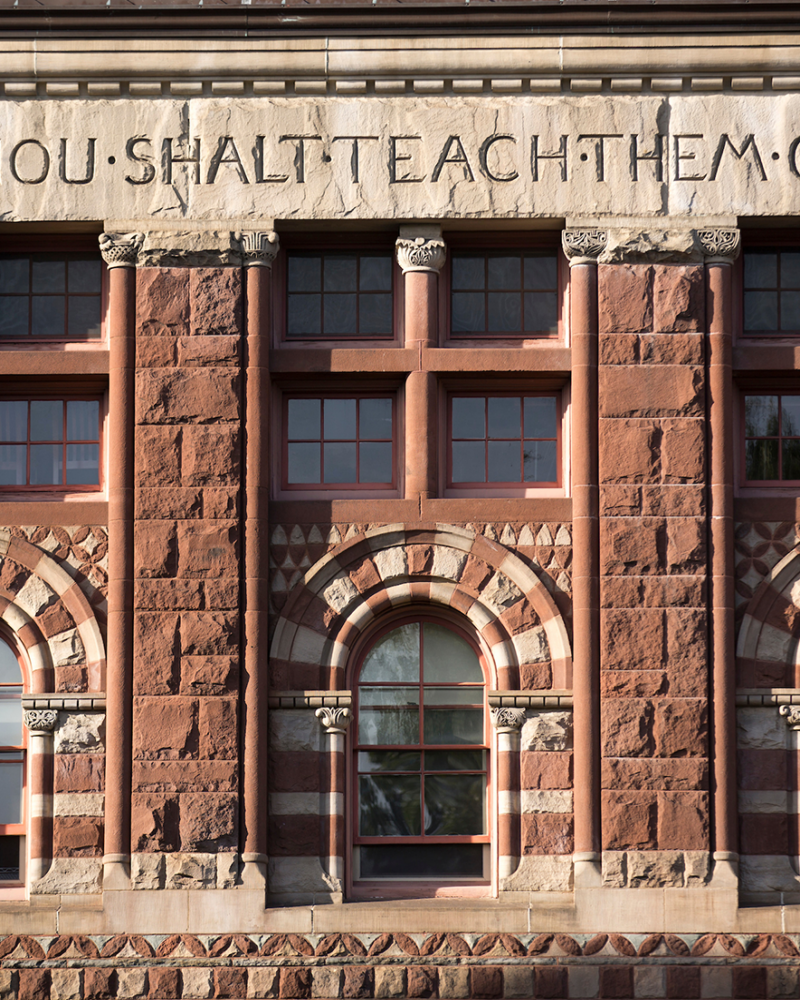Austin arched windows featuring decorative stone work