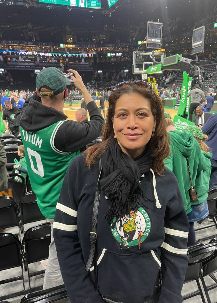 Monica Monroe at a Boston Celtics game