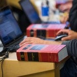books on a table