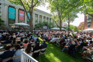 rows of people at commencement