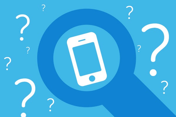 Image of a phone under a magnifying glass