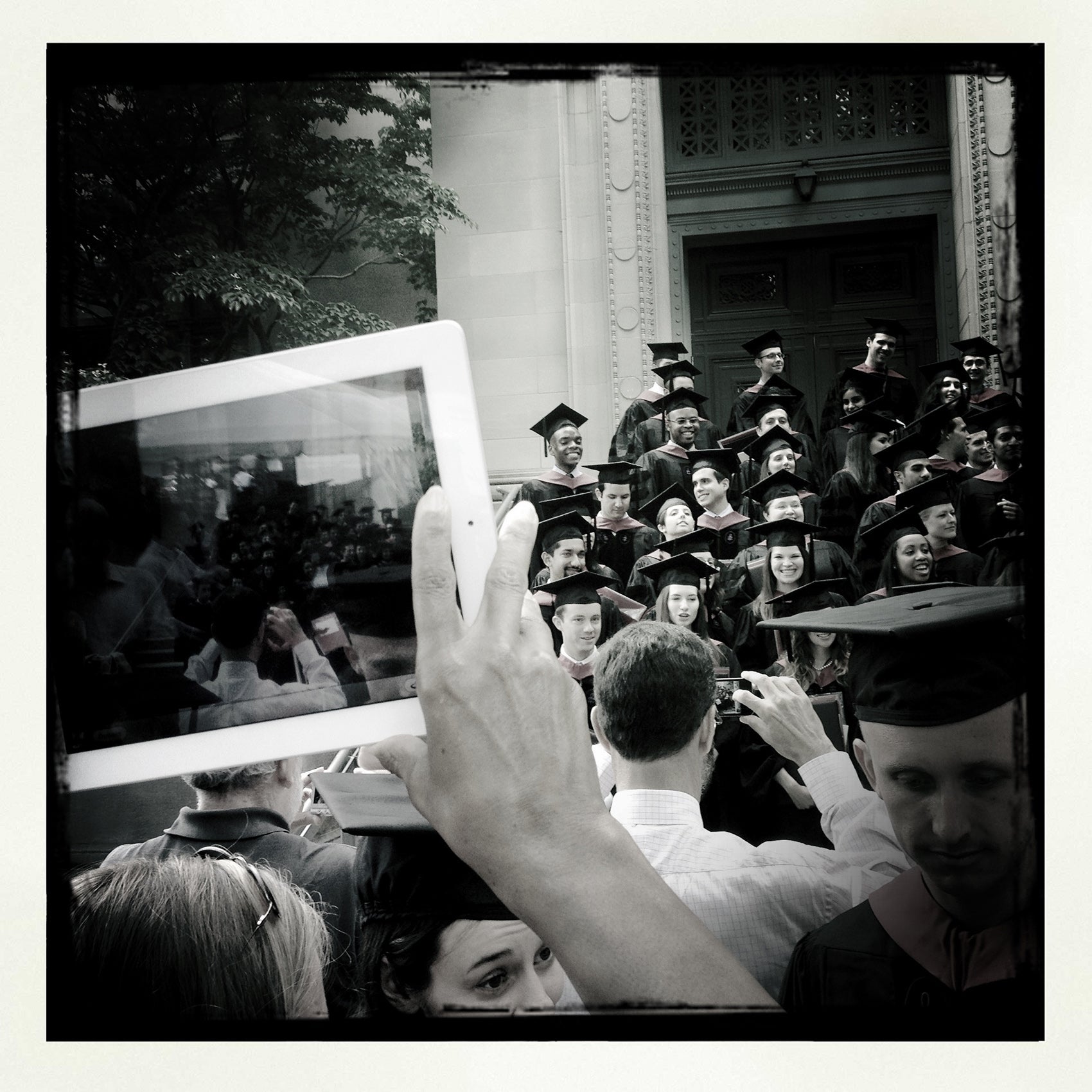 photo of an ipad photo during 2012 commencement