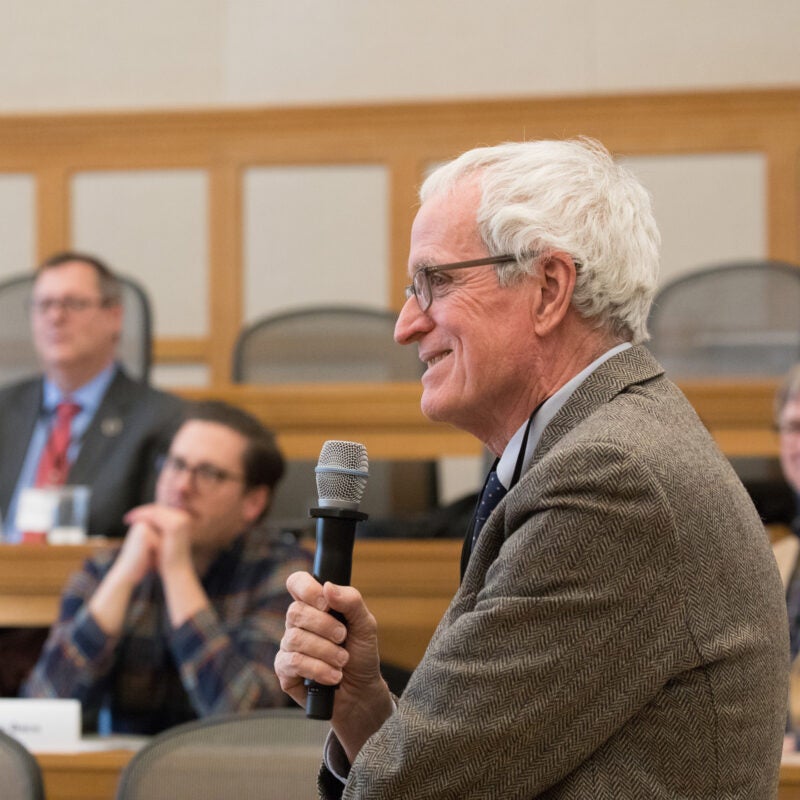 Jim Tierney speaking to an audience.