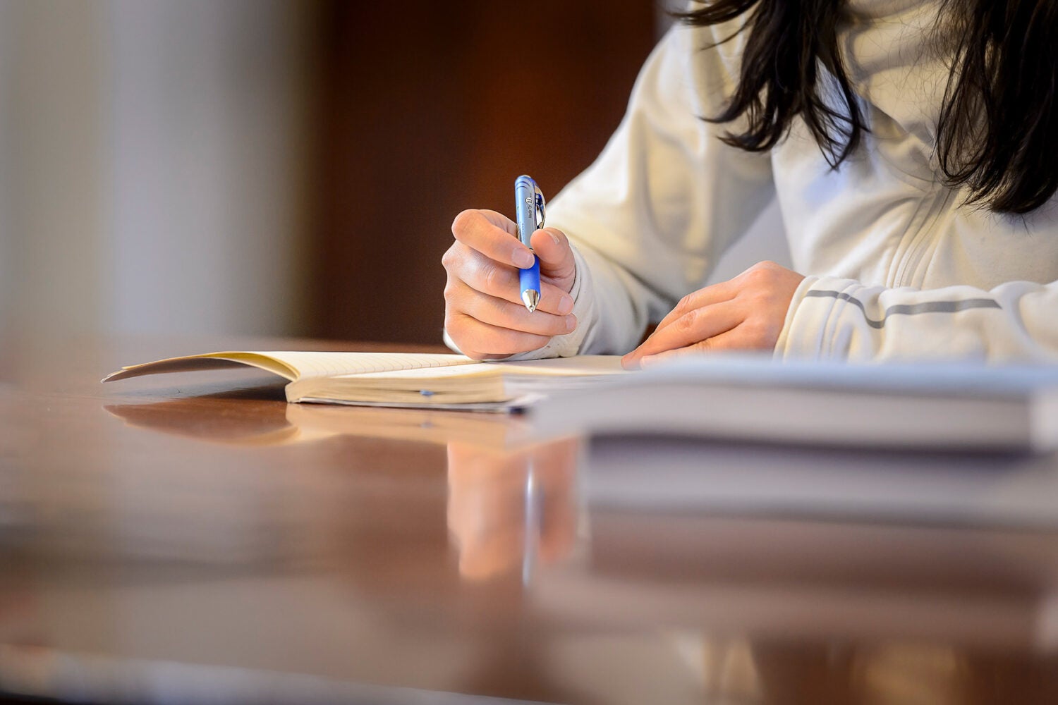 student writing