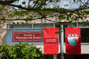 Image of HLS Campus and banners that read 