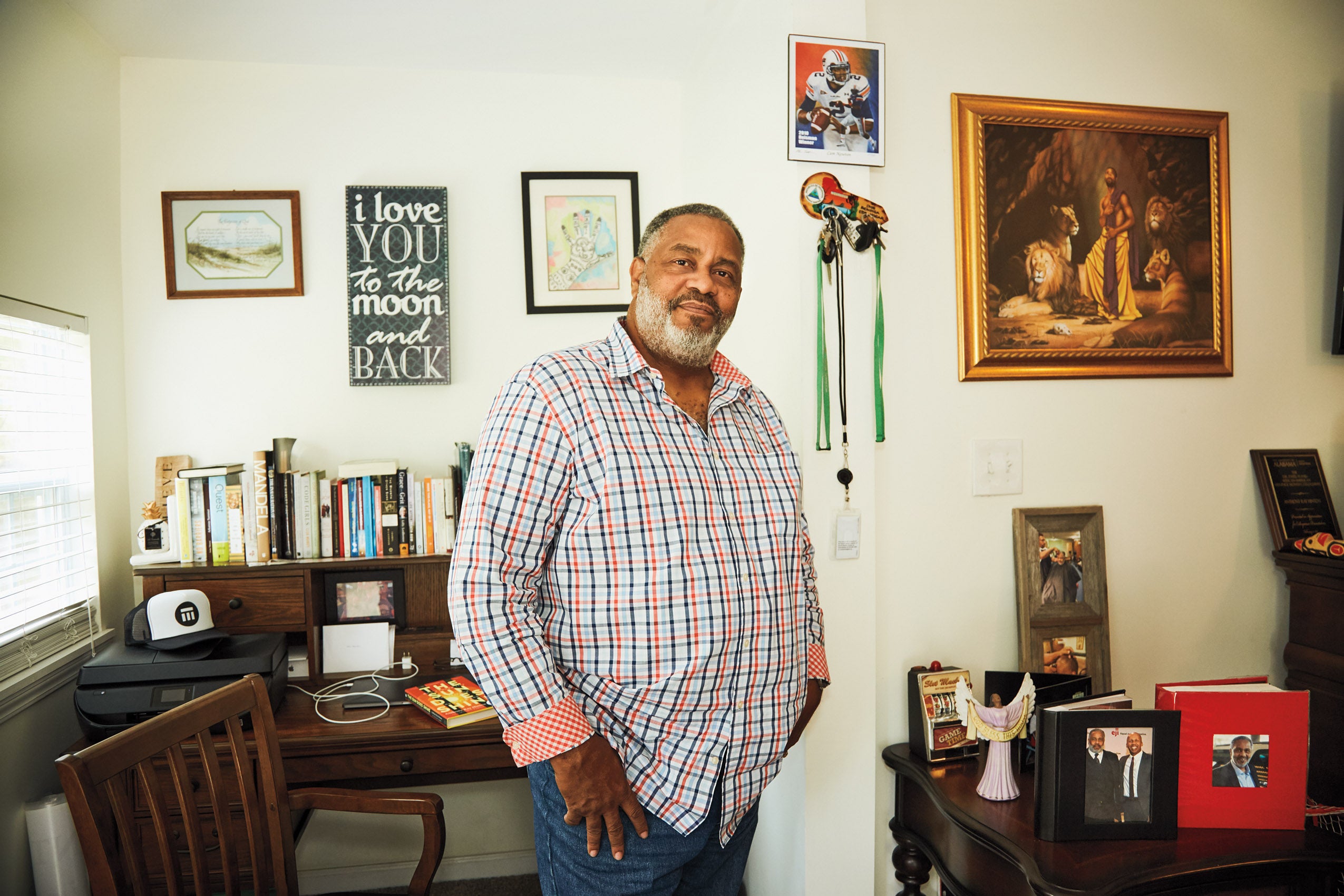 Man looking at the camera standing in a house