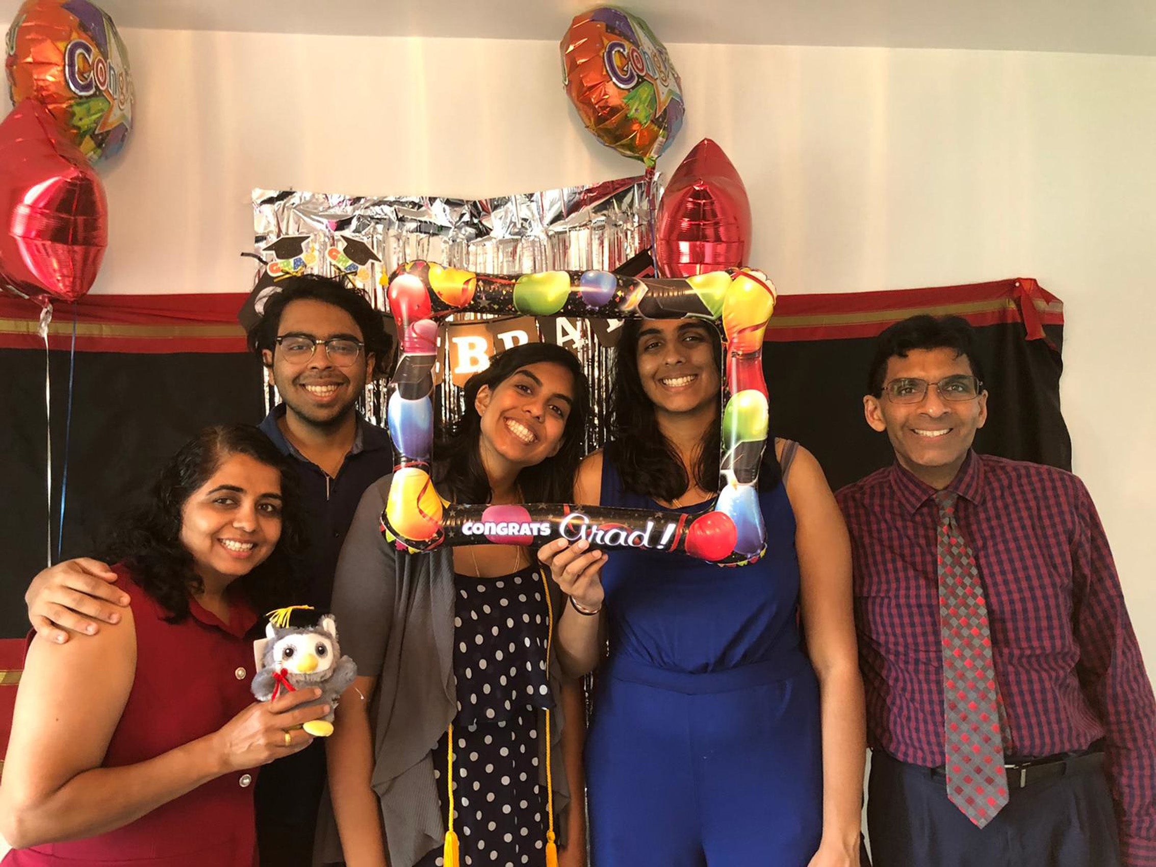 Family poses for Commencement photo