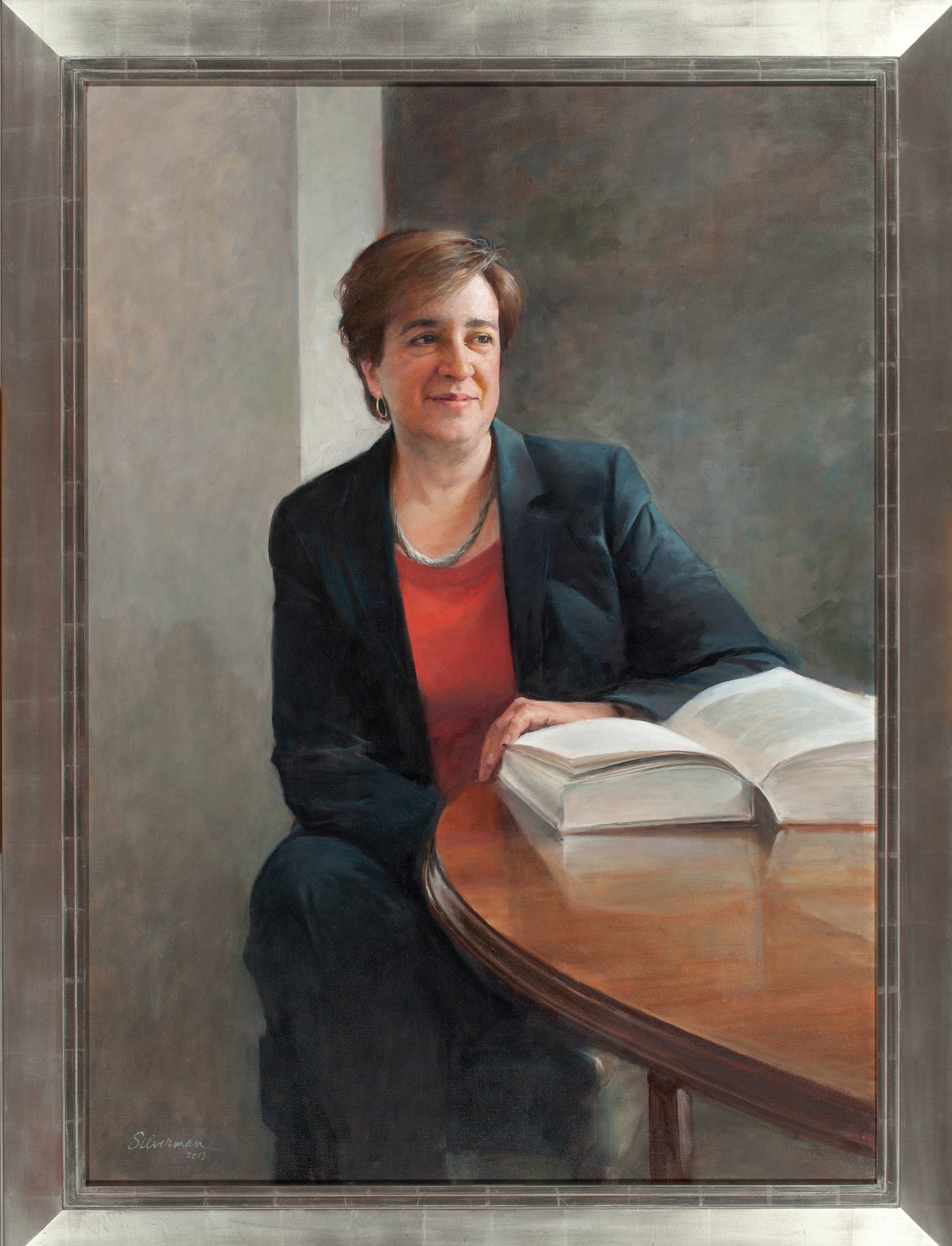 Photo of the painted portrait of Elena Kagan