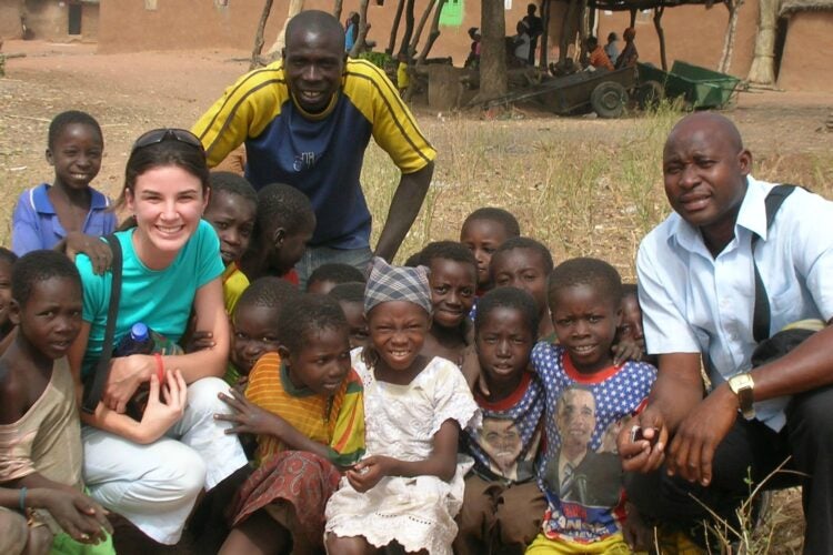group of children and adults in Ghana