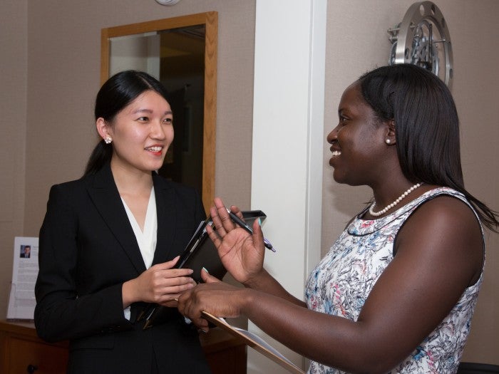 Two women having a conversation