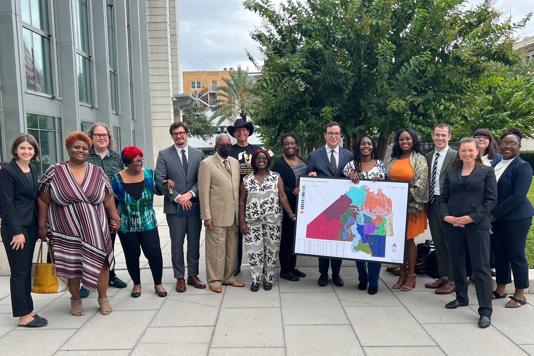 Members of the Election Law Clinic with organizers from Jacksonville.