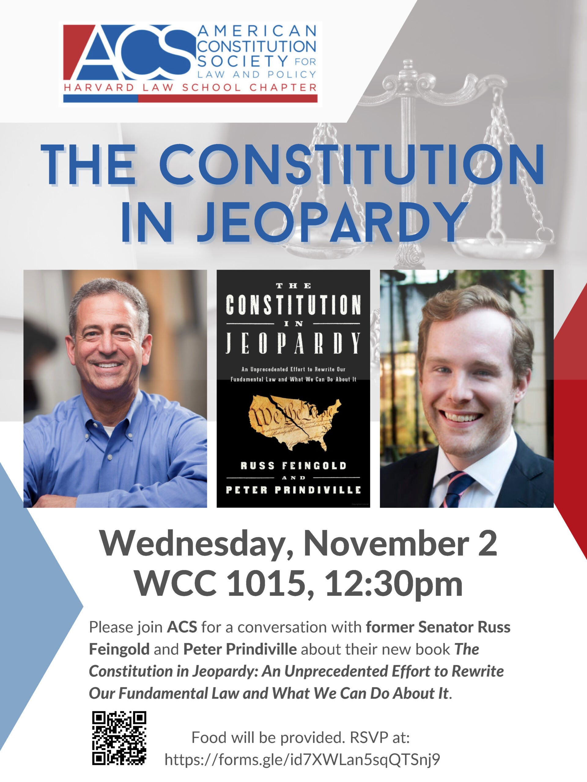 ACS event poster with images of Fiengold and Prindiville