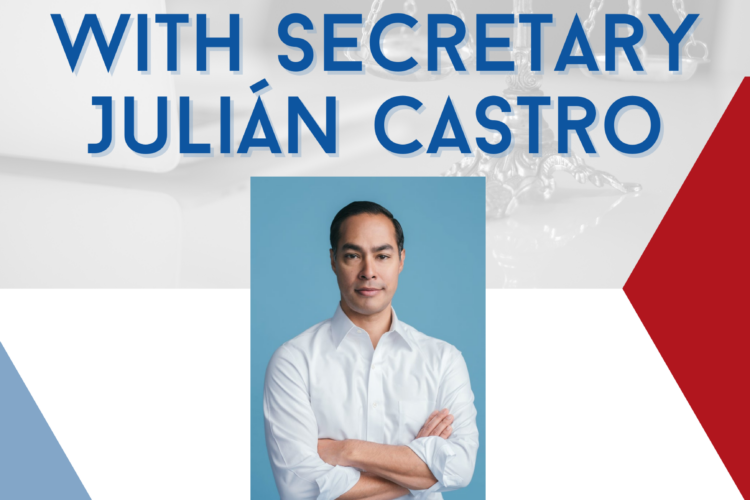 event poster with photo of Julian Castro