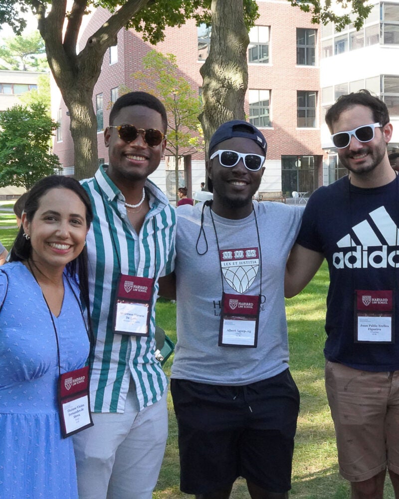 A group of students standing outside.