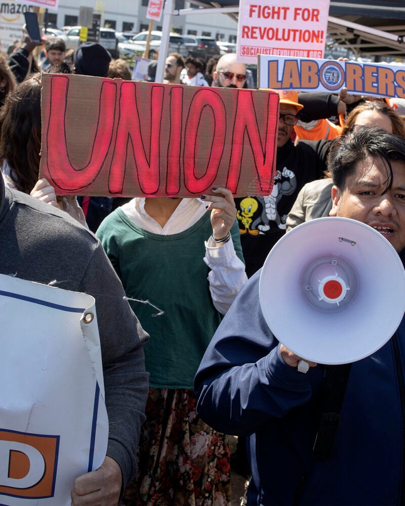 Amazon labor union protesters