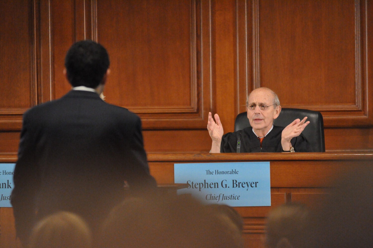 Justice Stephen G. Breyer at the 2008 Ames Moot Court.