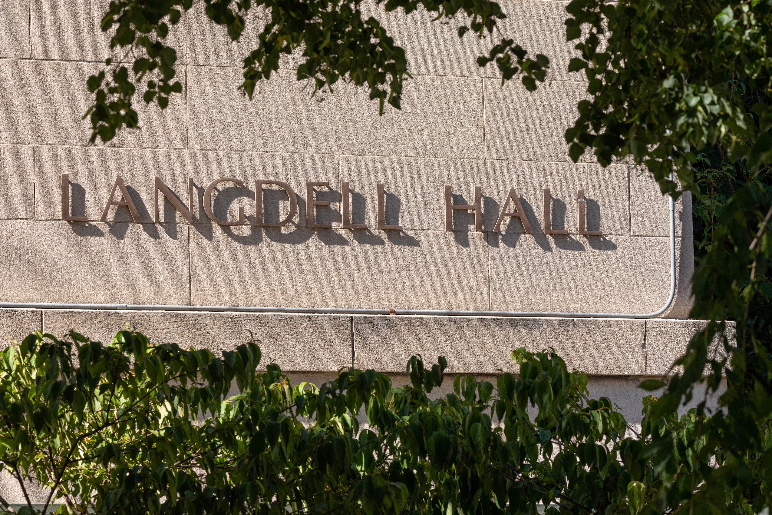 Front doors to Langdell Hall