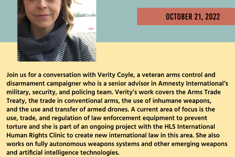 Image thumbnail for Disarmament and the Arms Trade: A Conversation with Amnesty International’s Verity Coyle
