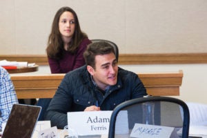 Two students in a classroom
