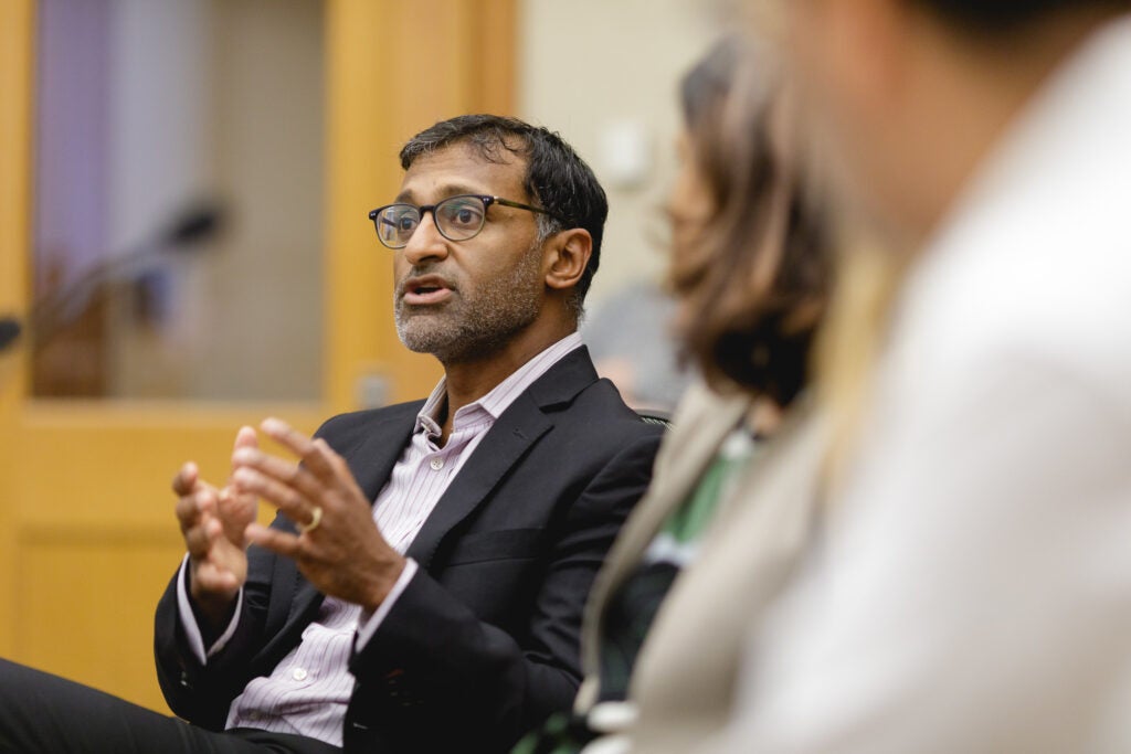 Anand Swaminathan speaking during the panel