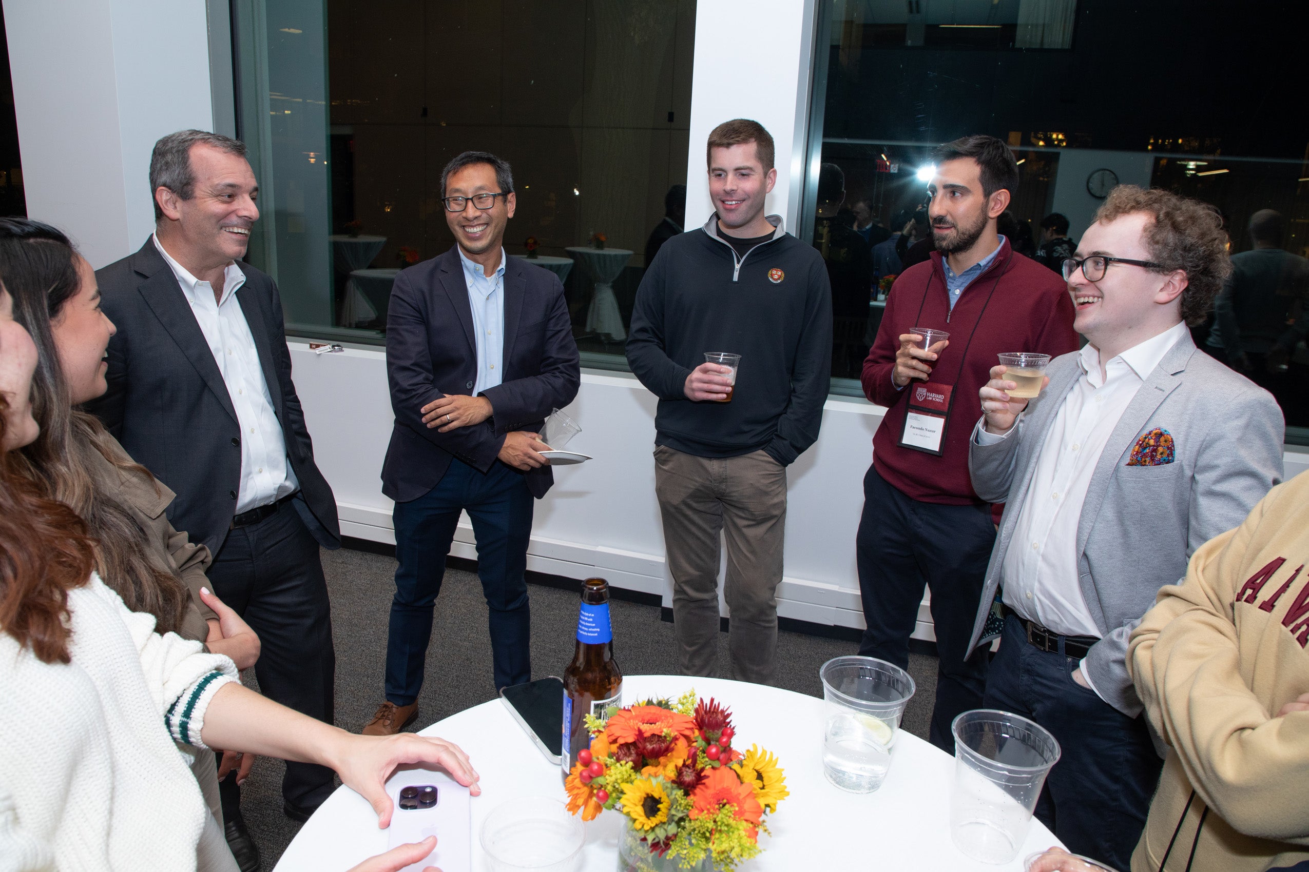 Dean Manning speaks with LL.M. 2021 students at a reception